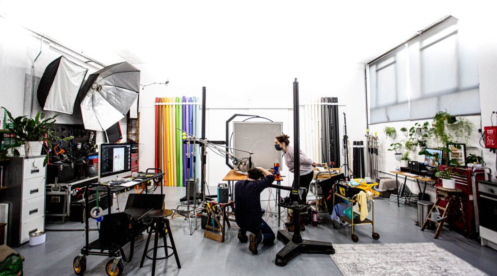 Image of commercial food photographer working in a studio