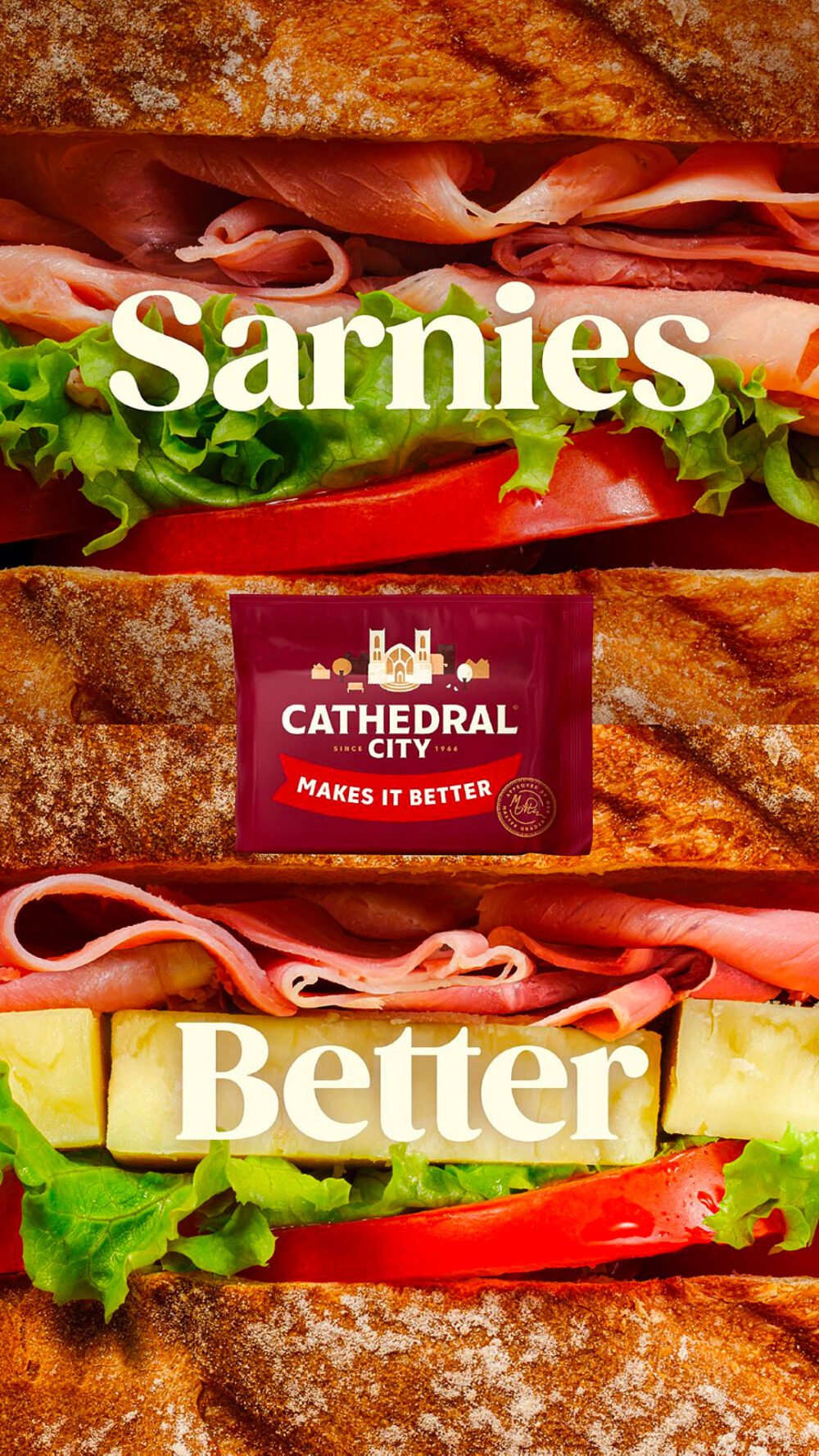 cathedral city ad campaign of a sandwich taken by scott choucino and produced by agent at large