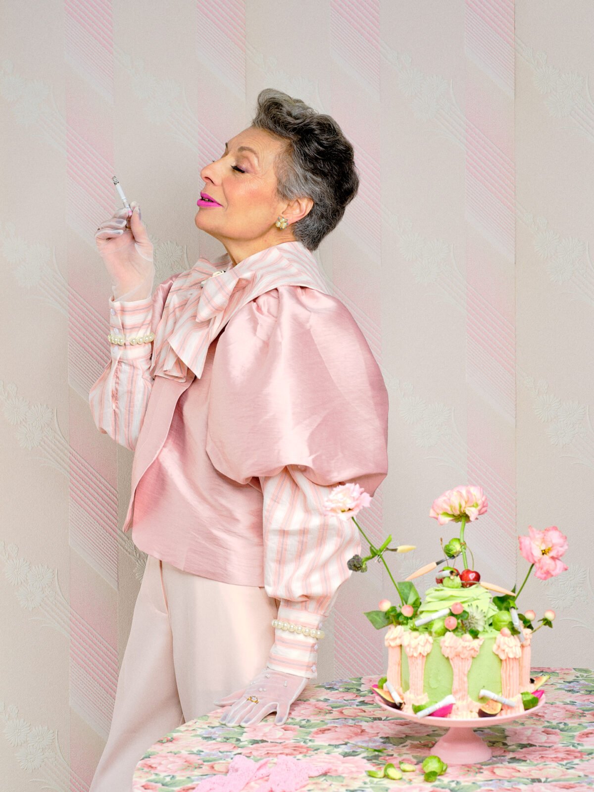 vintage portrait of a lady smoking taken by portrait photographer scott choucino